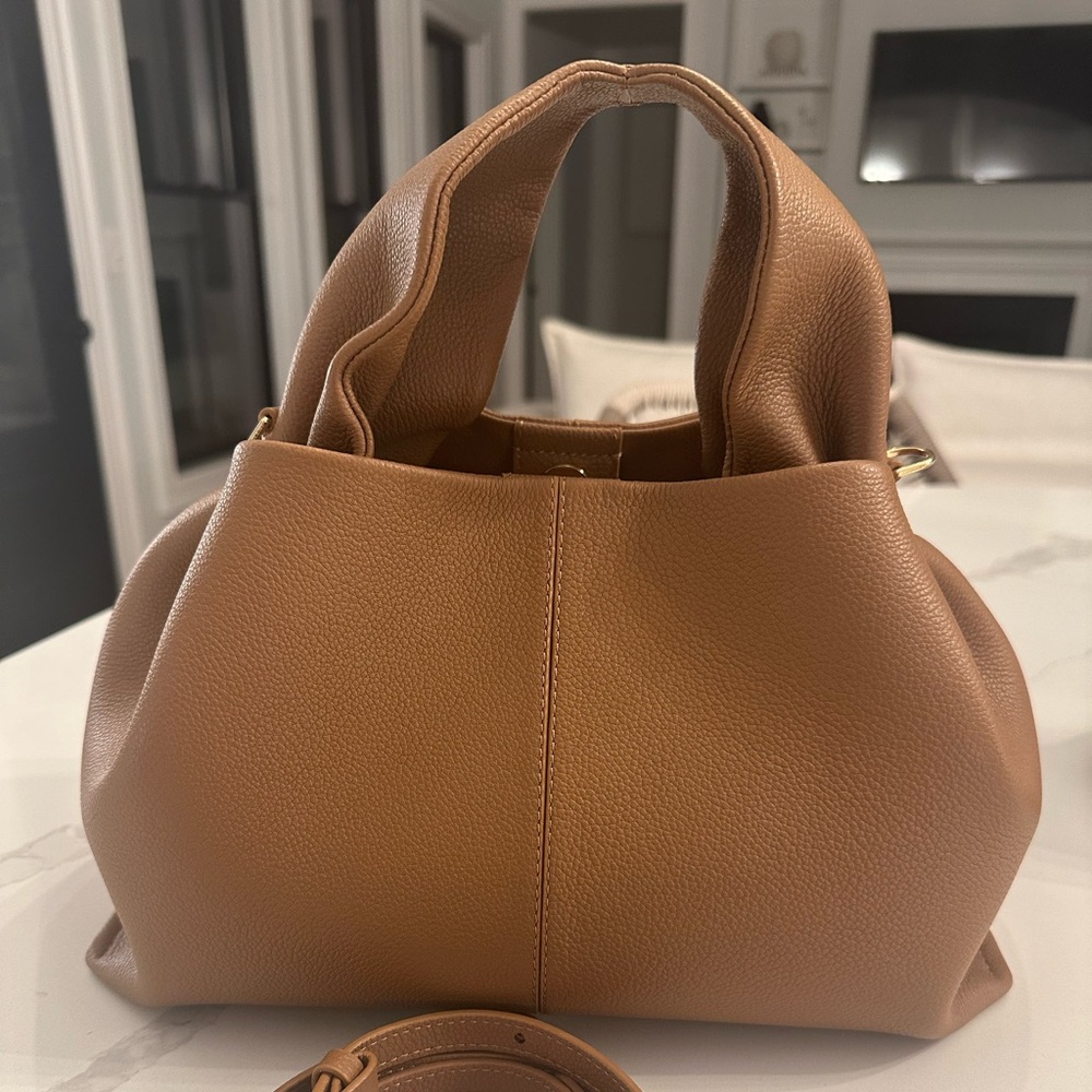 Polene Numéro Neuf camel textured leather